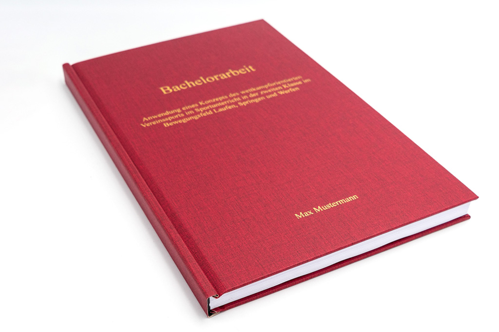 Hardcover: rot mit goldender Prägung