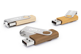 USB-Sticks Holz mit Aluminiumbügel